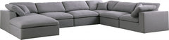 Serene Linen Deluxe Modular Down Filled Cloud-Like Comfort Overstuffed Reversible Sectional - MyWaynesHome #