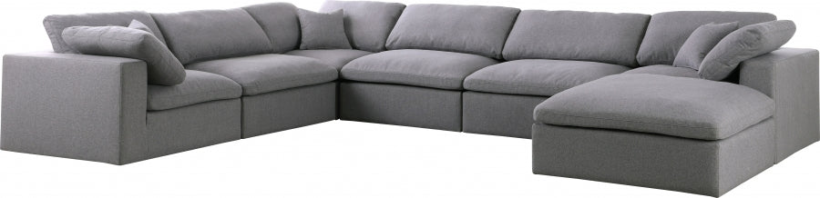 Serene Linen Deluxe Modular Down Filled Cloud-Like Comfort Overstuffed Reversible Sectional - MyWaynesHome #