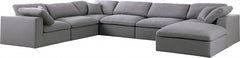 Serene Linen Deluxe Modular Down Filled Cloud-Like Comfort Overstuffed Reversible Sectional - MyWaynesHome #