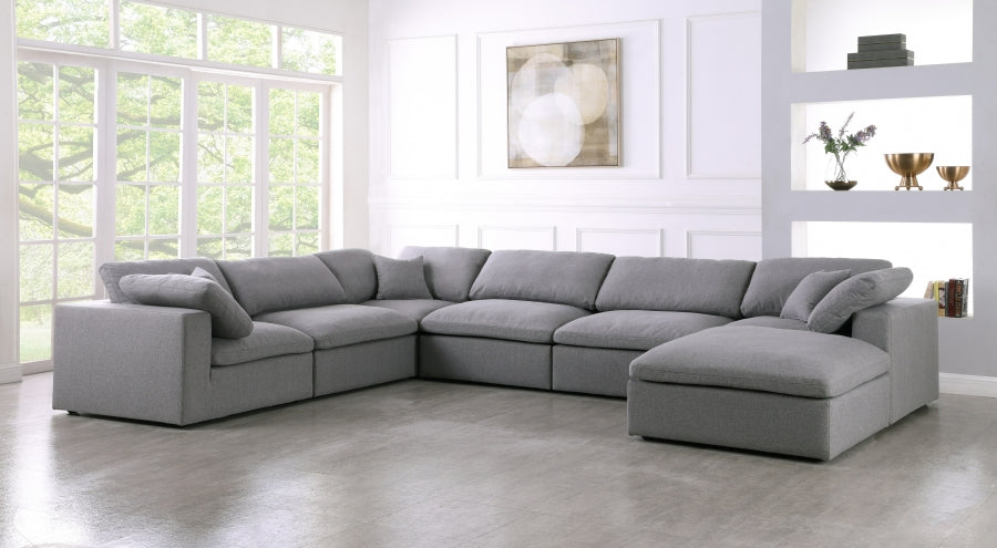 Serene Linen Deluxe Modular Down Filled Cloud-Like Comfort Overstuffed Reversible Sectional - MyWaynesHome #