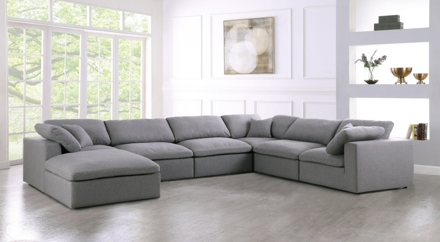 Serene Linen Deluxe Modular Down Filled Cloud-Like Comfort Overstuffed Reversible Sectional - MyWaynesHome #