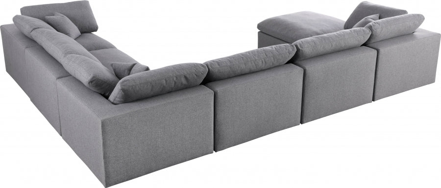 Serene Linen Deluxe Modular Down Filled Cloud-Like Comfort Overstuffed Reversible Sectional - MyWaynesHome #