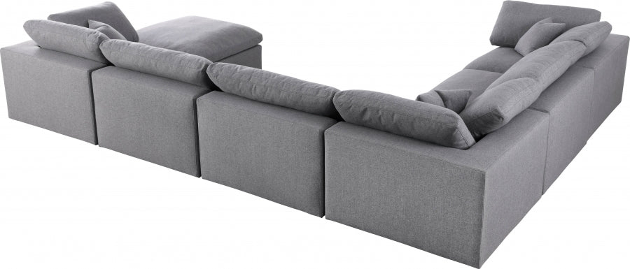 Serene Linen Deluxe Modular Down Filled Cloud-Like Comfort Overstuffed Reversible Sectional - MyWaynesHome #