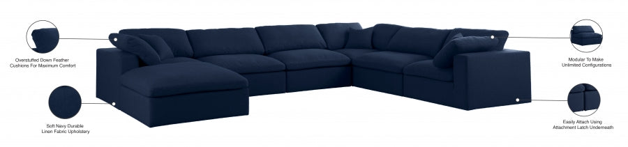 Serene Linen Deluxe Modular Down Filled Cloud-Like Comfort Overstuffed Reversible Sectional