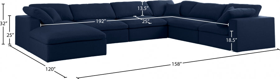 Serene Linen Deluxe Modular Down Filled Cloud-Like Comfort Overstuffed Reversible Sectional
