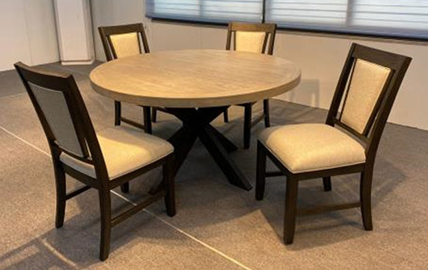Stevens Charcoal Black/Light Brown Dining Table - MyWaynesHome #