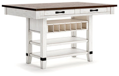 Valebeck RECT Dining Room Counter Table -White/Brown - MyWaynesHome #