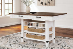 Valebeck RECT Dining Room Counter Table -White/Brown - MyWaynesHome #