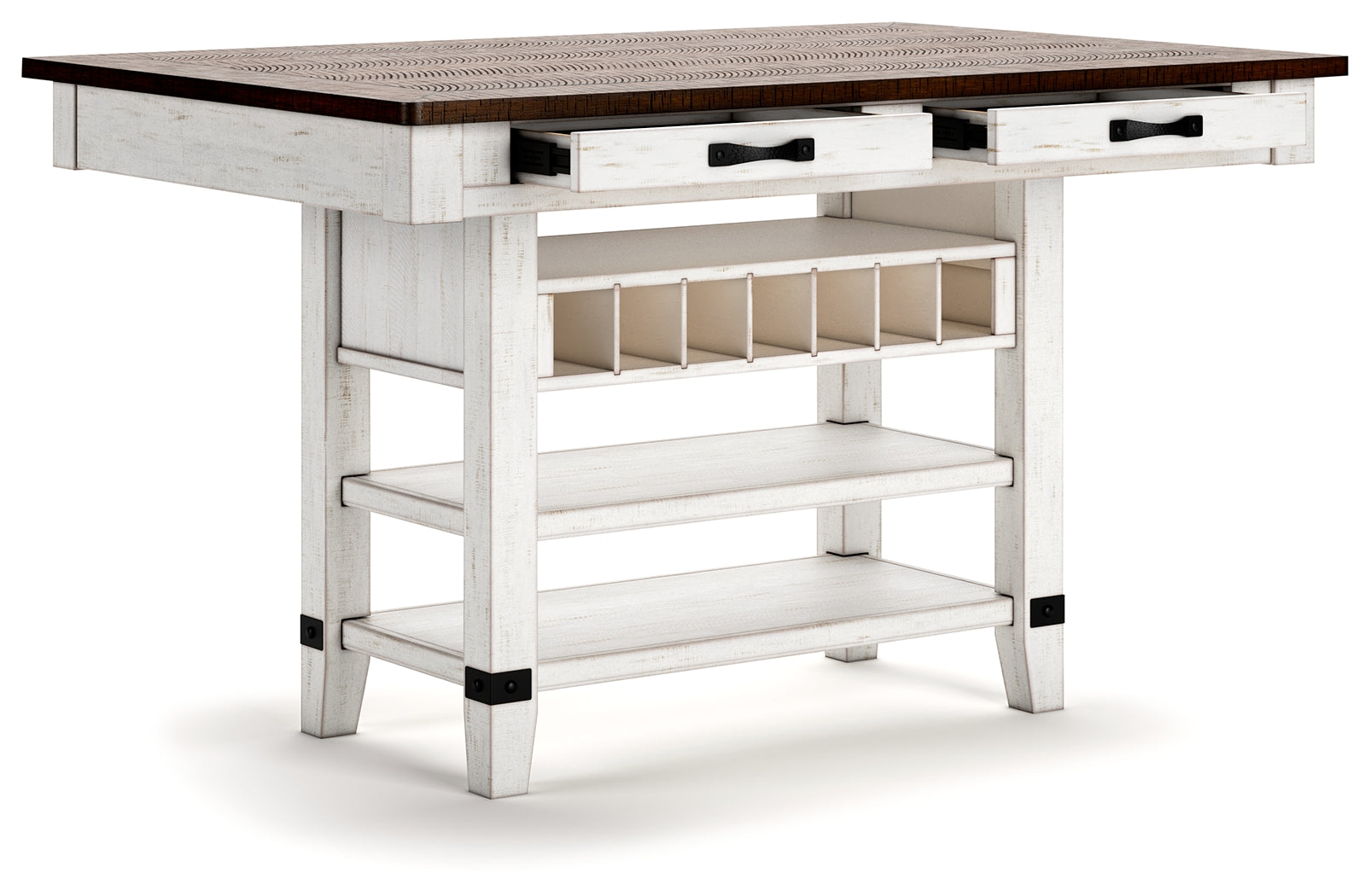 Valebeck RECT Dining Room Counter Table -White/Brown - MyWaynesHome #