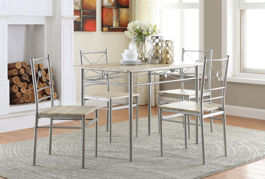 Anna Silver 5 Pc Dining Set - MyWaynesHome #