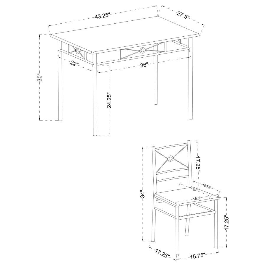 Anna Silver 5 Pc Dining Set - MyWaynesHome #