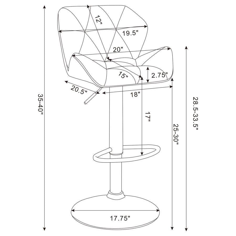 Berrington White Adjustable Bar Stool - MyWaynesHome #