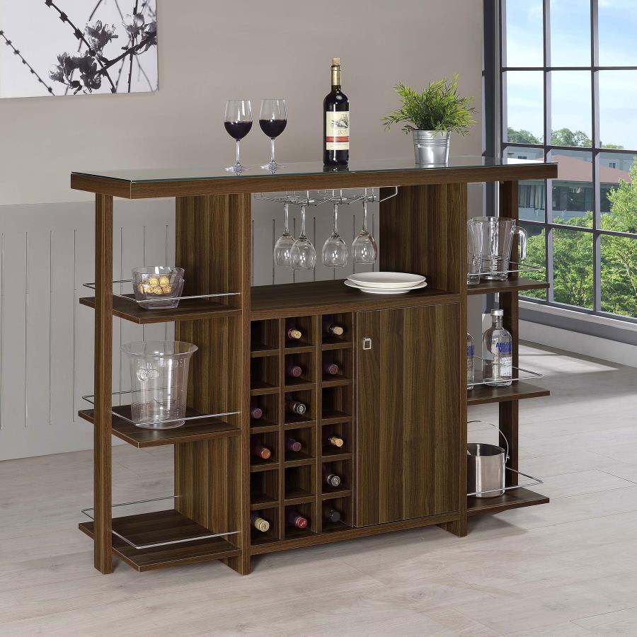 Evelio Brown Bar Cabinet - MyWaynesHome #