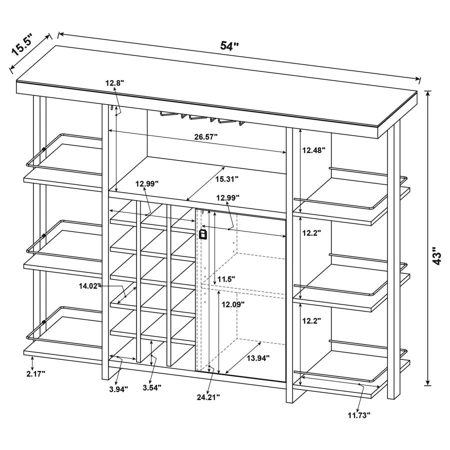 Evelio Brown Bar Cabinet - MyWaynesHome #