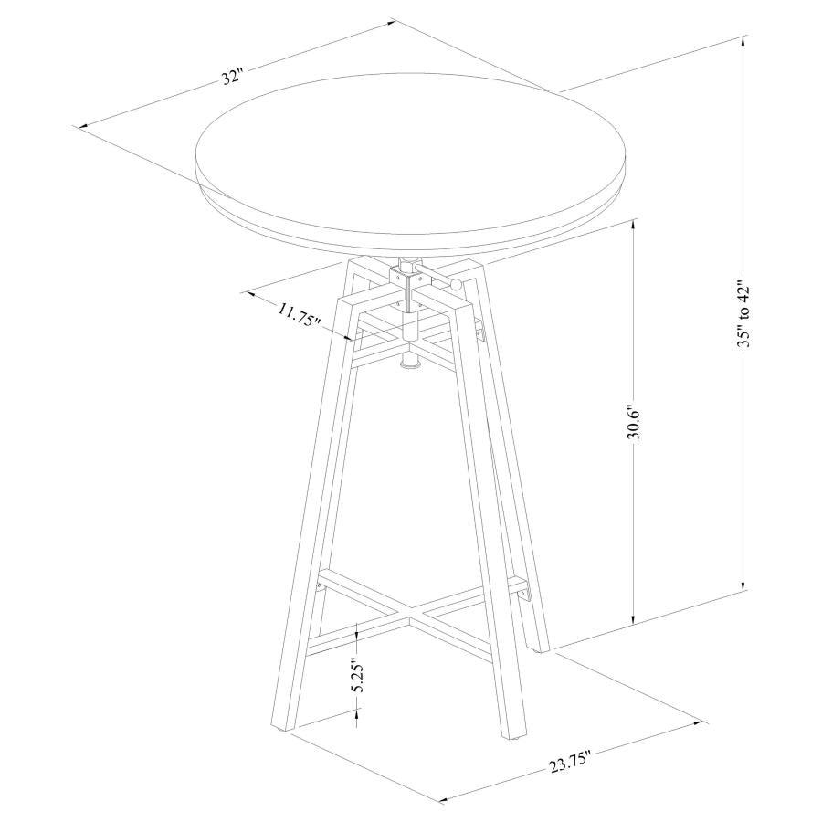 Bartlett Brown Adjustable Bar Table - MyWaynesHome #