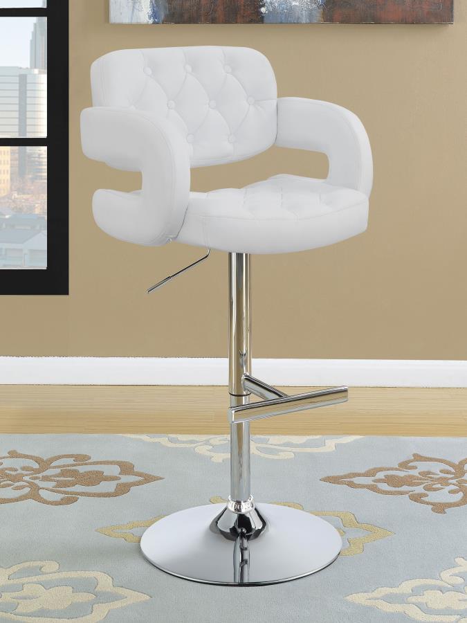 Brandi White Adjustable Bar Stool - MyWaynesHome #