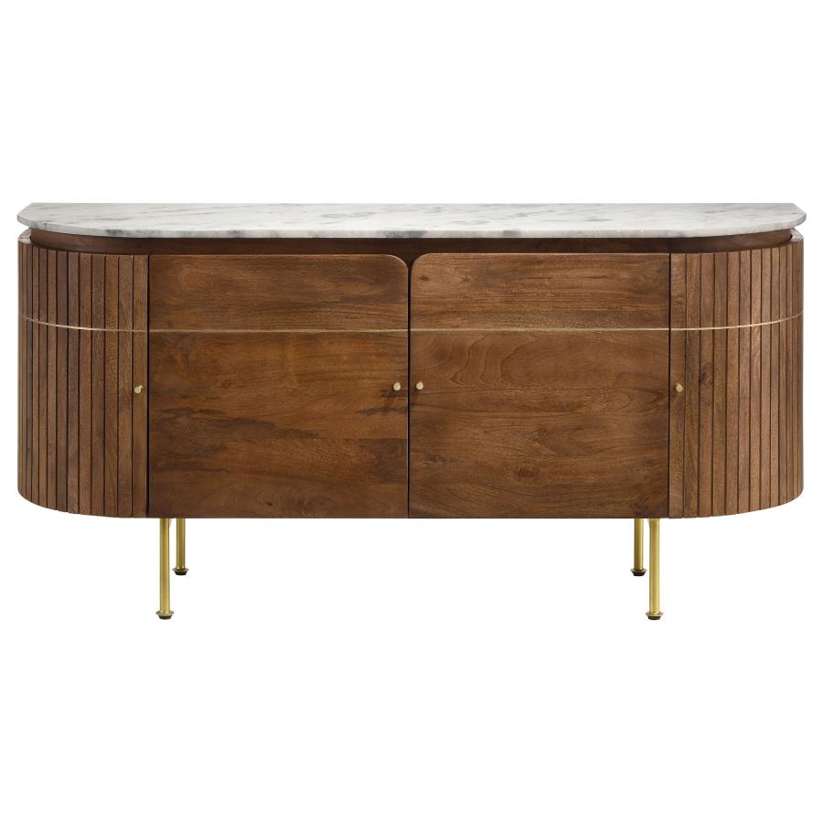 Coaster Ortega 4 Door Marble Top Dining Sideboard Server White and Natural