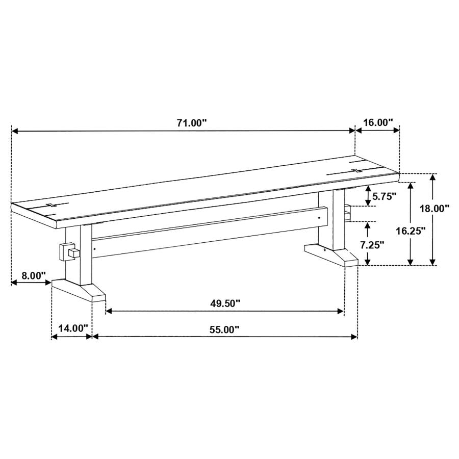 Bexley Brown Bench - MyWaynesHome #