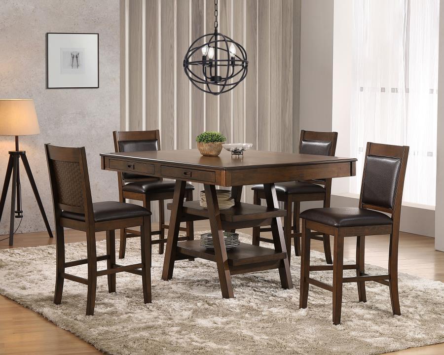 Dewey Brown 5 Pc Counter Height Dining Set - MyWaynesHome #