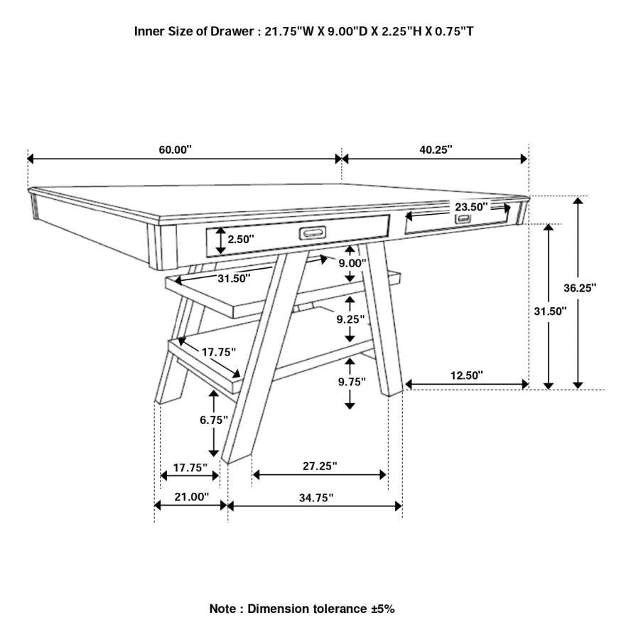 Dewey Brown Counter Height Dining Table - MyWaynesHome #