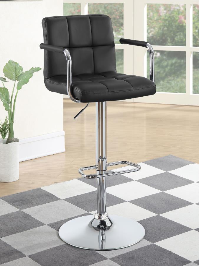 Palomar Black Adjustable Bar Stool - MyWaynesHome #