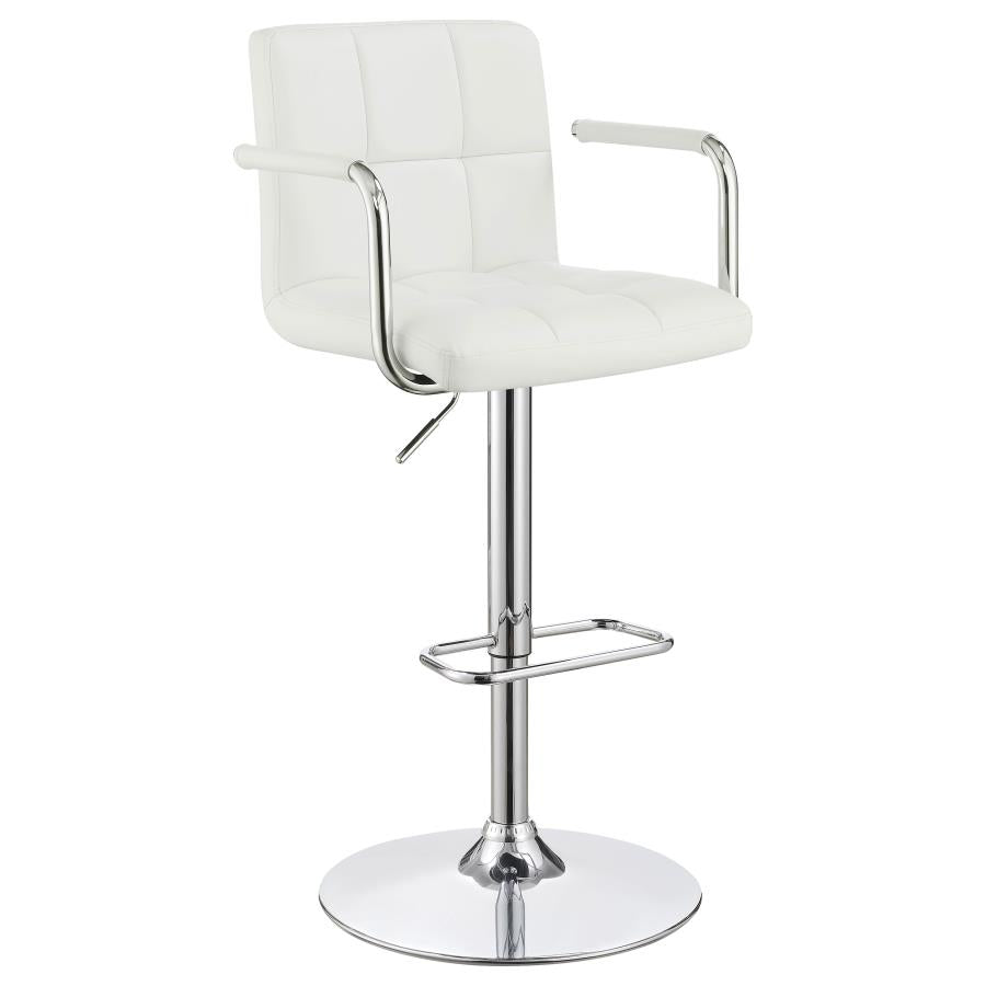 Palomar White Adjustable Bar Stool - MyWaynesHome #