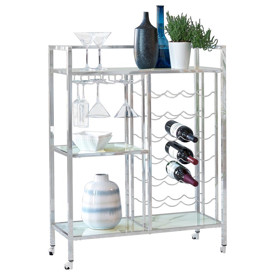Derion Silver Bar Cart - MyWaynesHome #