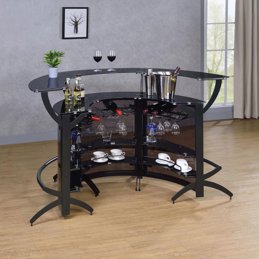 Dallas Black 3 Pc Home Bar - MyWaynesHome #