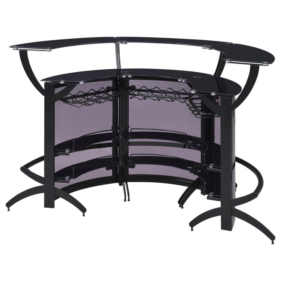 Dallas Black 3 Pc Home Bar - MyWaynesHome #