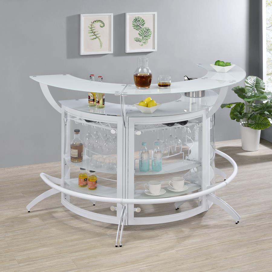 Dallas White 3 Pc Home Bar - MyWaynesHome #