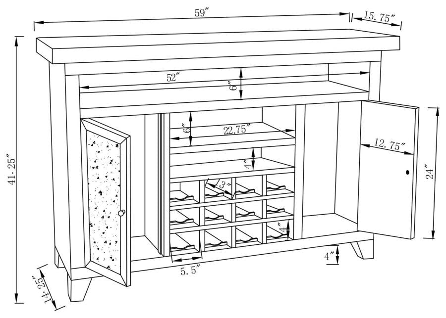 Melinda Silver Bar Cabinet - MyWaynesHome #