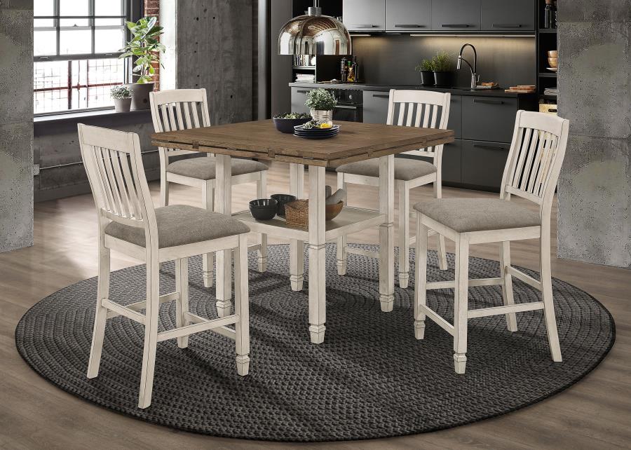 Sarasota Ivory 5 Pc Counter Height Dining Set - MyWaynesHome #