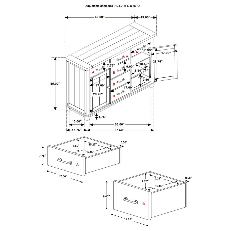 Calandra Brown Sideboard - MyWaynesHome #