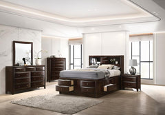 Phoenix Brown Eastern King Bed 5 Pc Set - MyWaynesHome #