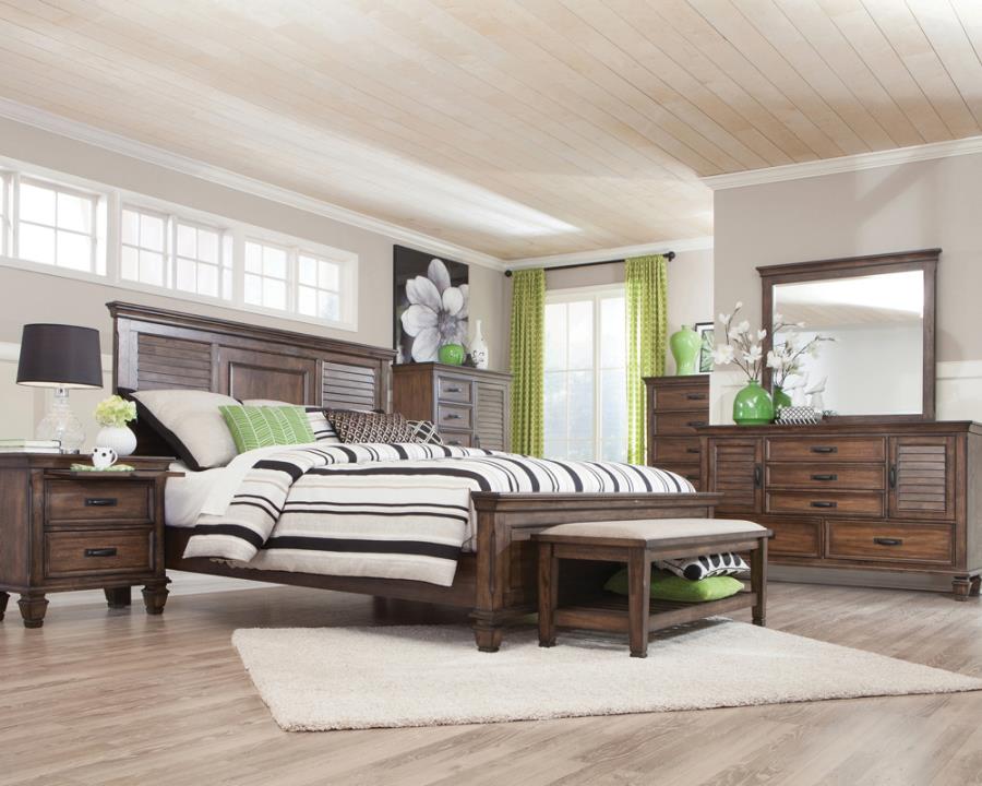 Franco Brown Eastern King Bed 4 Pc Set - MyWaynesHome #