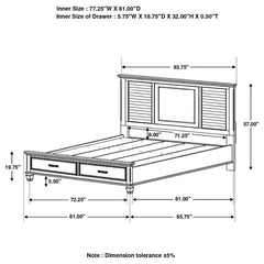 Franco Brown Eastern King Storage Bed - MyWaynesHome #