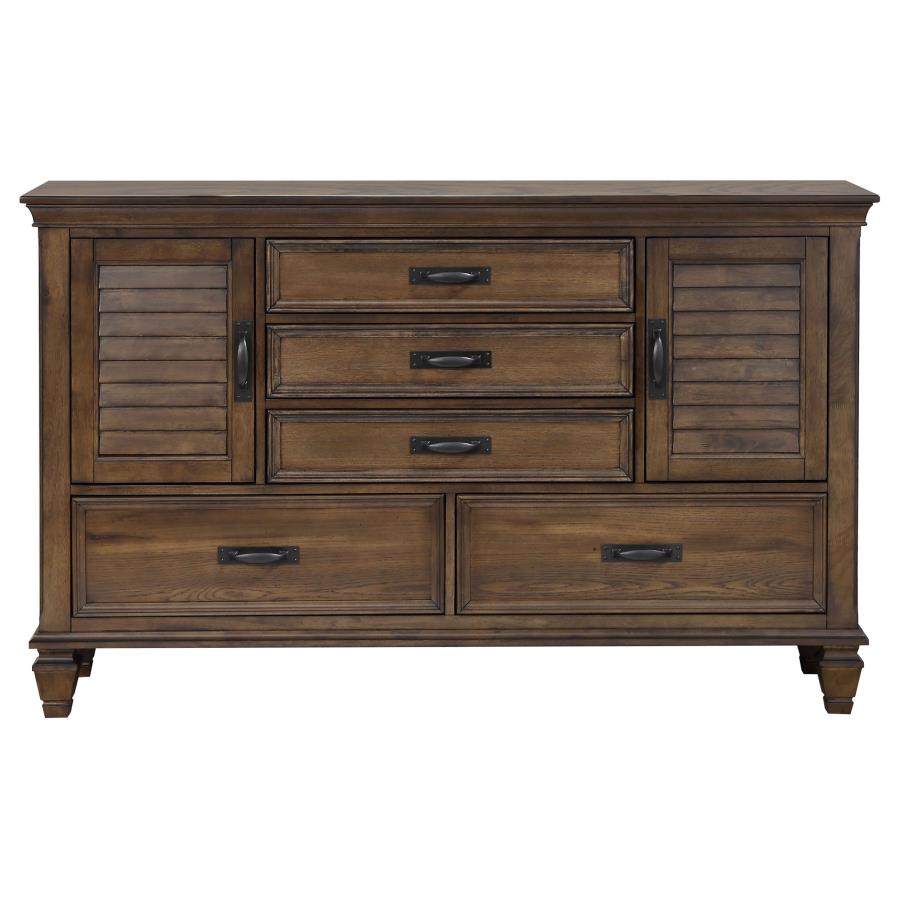 Franco Brown Eastern King Bed 5 Pc Set - MyWaynesHome #
