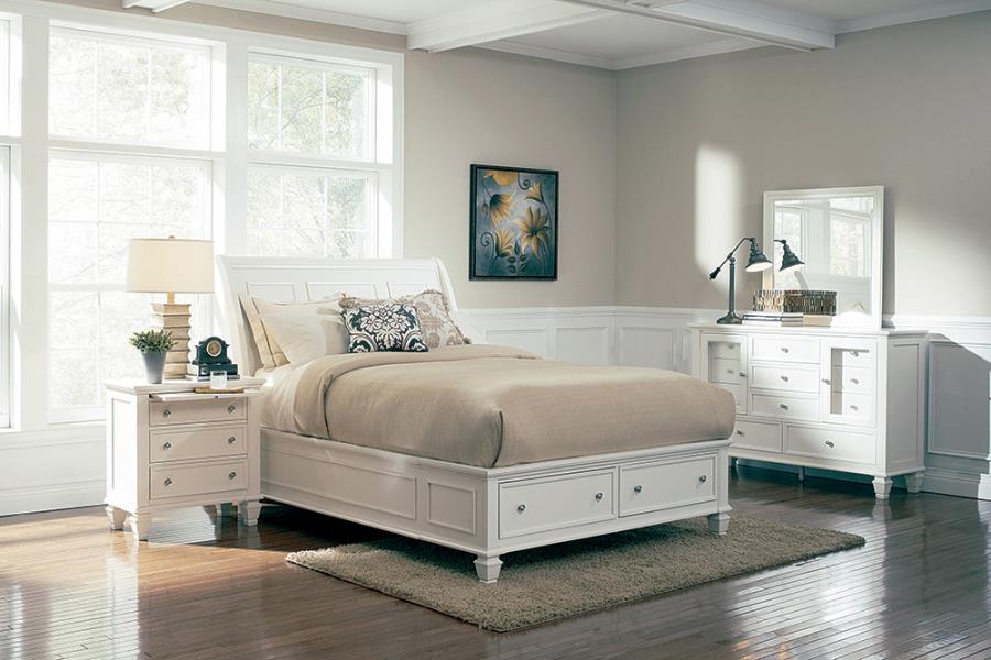 Sandy Beach Ivory California King Bed 4 Pc Set - MyWaynesHome #