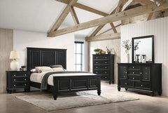Sandy Beach Black California King Bed 4 Pc Set - MyWaynesHome #