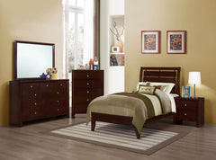 Serenity Brown Twin Bed 4 Pc Set - MyWaynesHome #