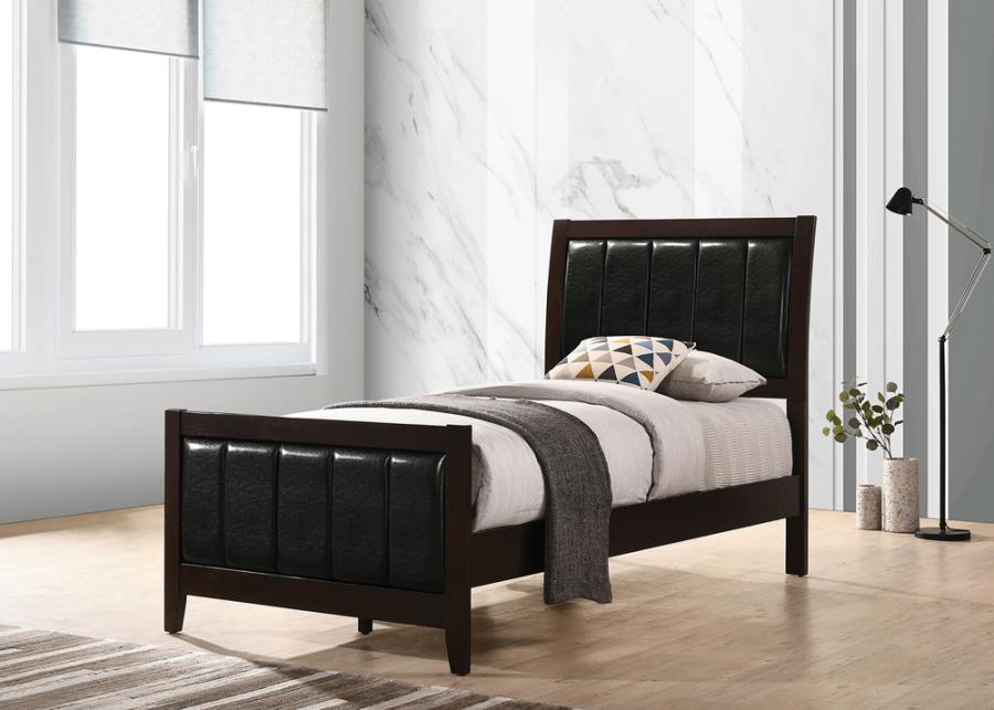 Carlton Brown Twin Bed 4 Pc Set - MyWaynesHome #