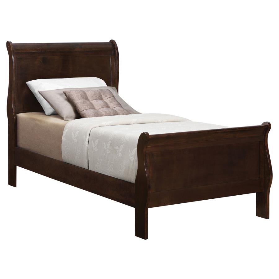 Louis Philippe Brown Twin Bed 5 Pc Set - MyWaynesHome #
