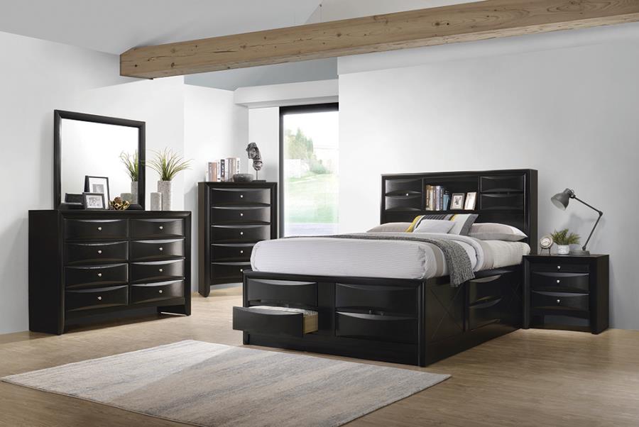 Briana Black Eastern King Bed 4 Pc Set - MyWaynesHome #