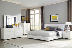 Felicity White California King Bed 5 Pc Set - MyWaynesHome #