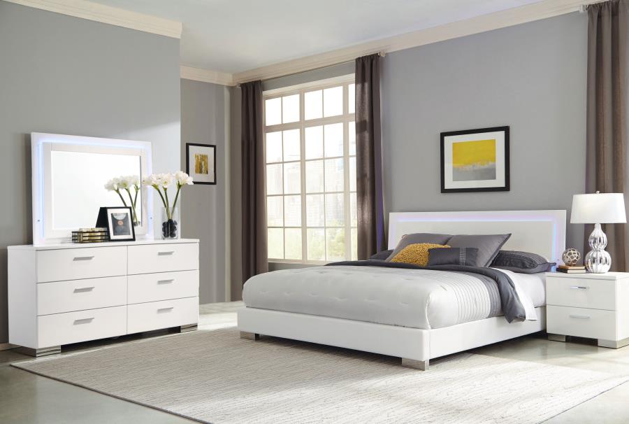 Felicity White Queen Bed 4 Pc Set - MyWaynesHome #