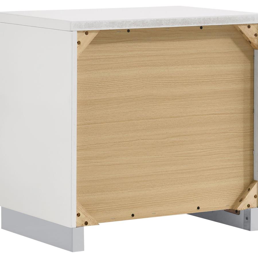 Felicity White Eastern King Bed 5 Pc Set - MyWaynesHome #