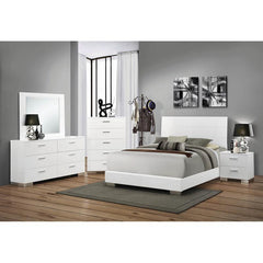 Felicity White California King Bed 6 Pc Set - MyWaynesHome #