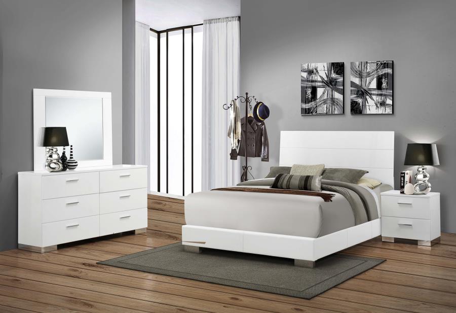 Felicity White Queen Bed 4 Pc Set - MyWaynesHome #