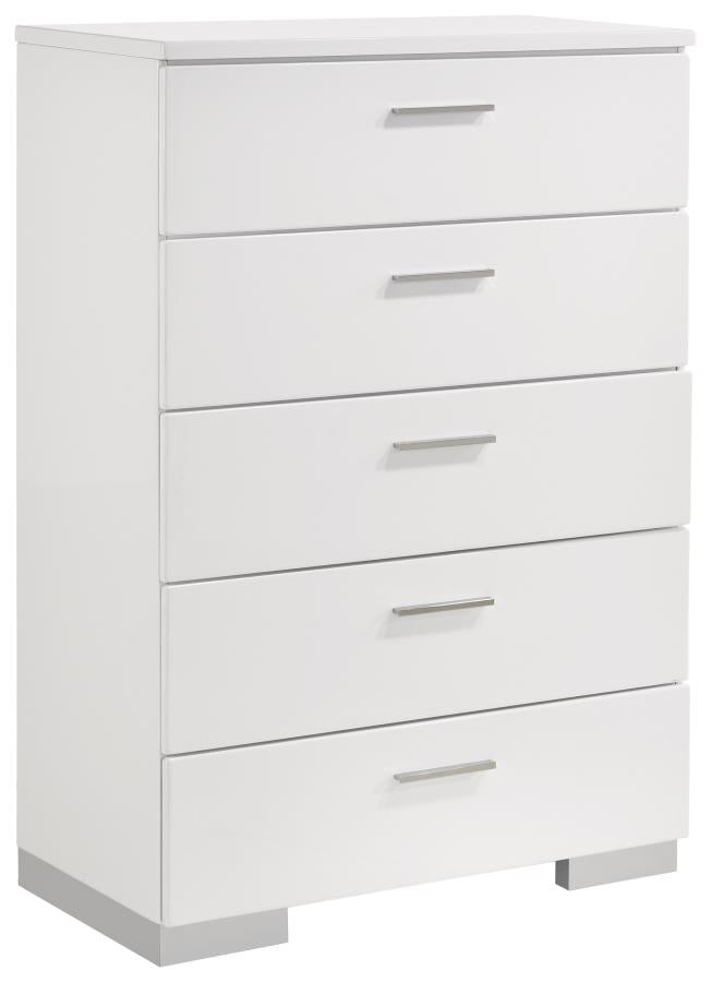 Felicity White Twin Bed 5 Pc Set - MyWaynesHome #