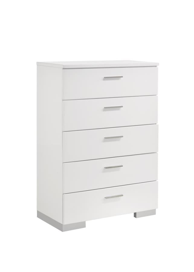 Felicity White Twin Bed 5 Pc Set - MyWaynesHome #